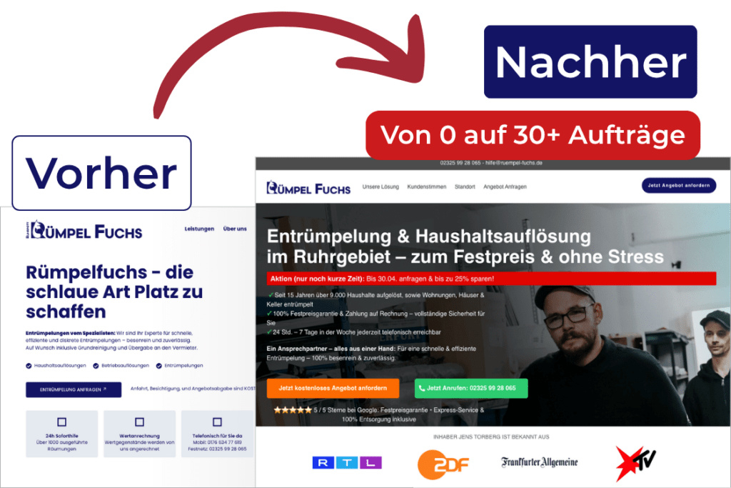 Webdesign Vorher-Nachher