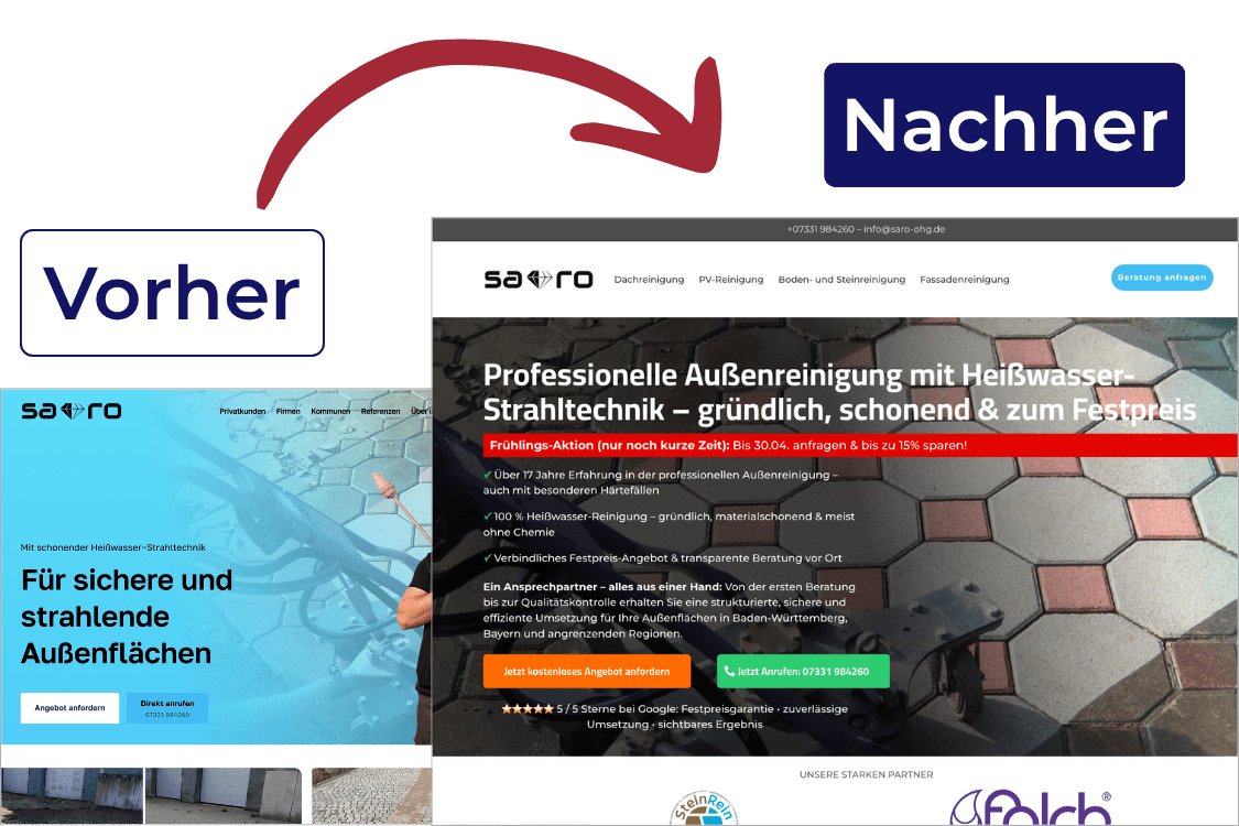Webdesign Vorher-Nachher